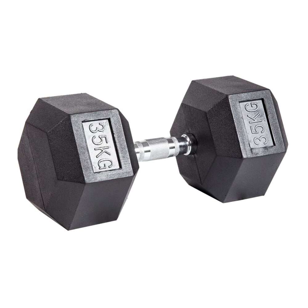 Гантель гексагональная обрезиненная PROFI-FIT 35 кг